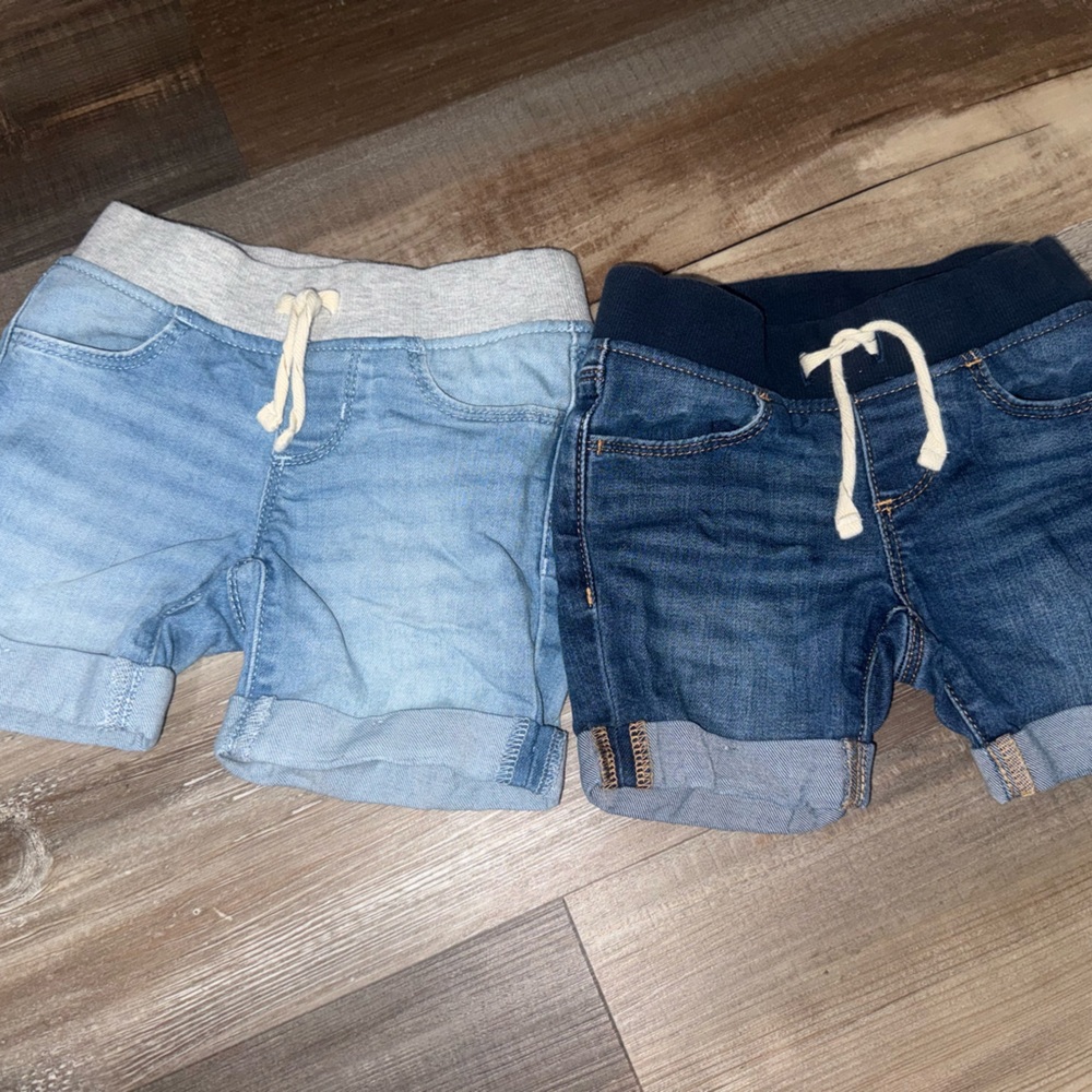 wonder nation Kids Two-Tone Denim Pull-On Shorts - Light Blue & Dark Blue